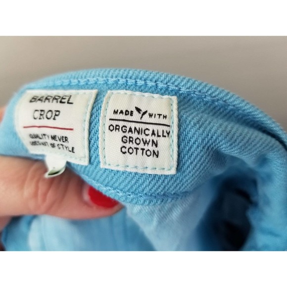 Levi's Made & Crafted BARREL WOMEN'S JEANS 31 AQUA BLUE Straight Raw Hem Loose - Picture 10 of 14